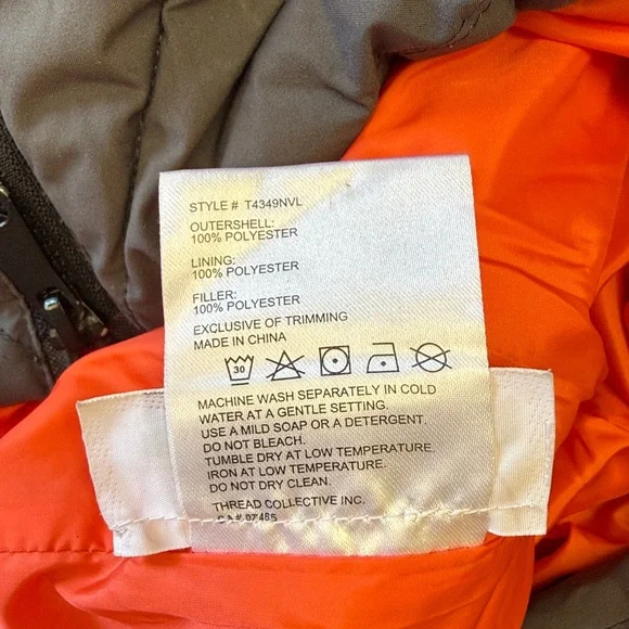 NVLT MOX QUILTED HOODED PUFFER COAT GREY - L - Picture 5 of 5